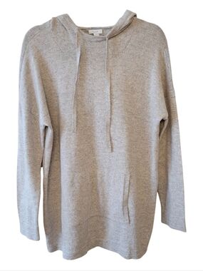 NWT J. Jill Gray Heather Knit Hoodie Pullover Sweater Size Large Petite
